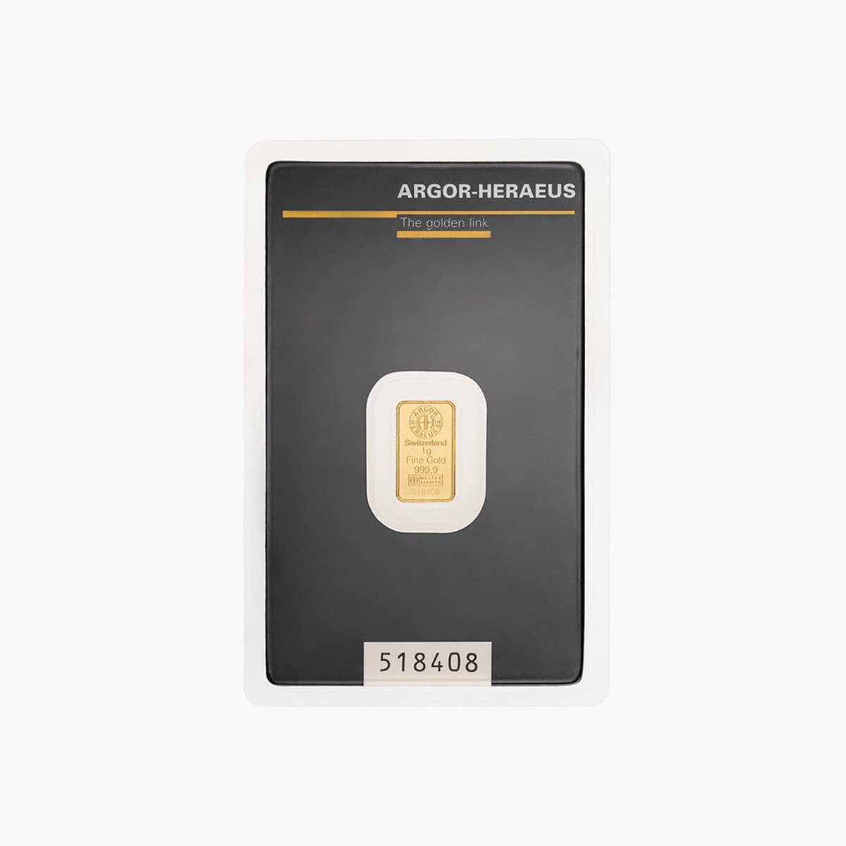 1 g Gold bar Argor-Heraeus, Switzerland