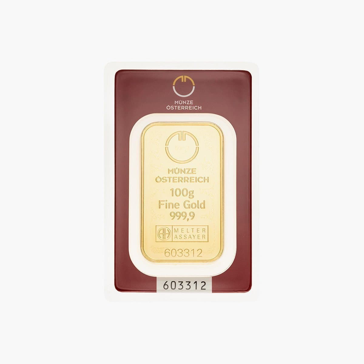 100 g Gold bar Austrian Mint, Austria