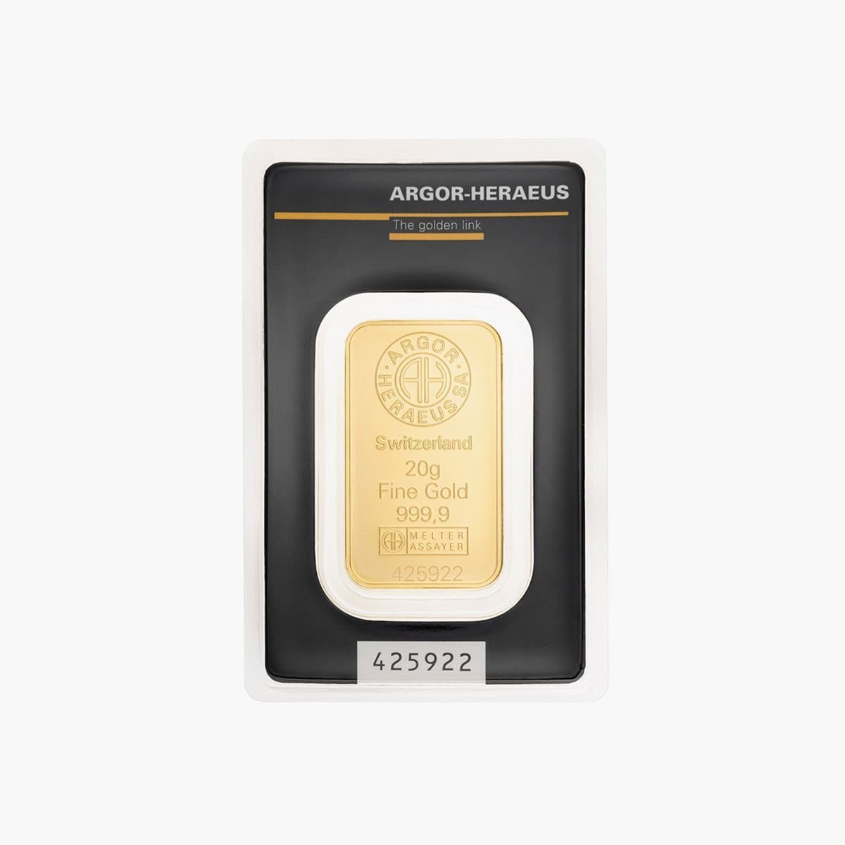 20 g Gold bar Argor-Hereaus, Switzerland