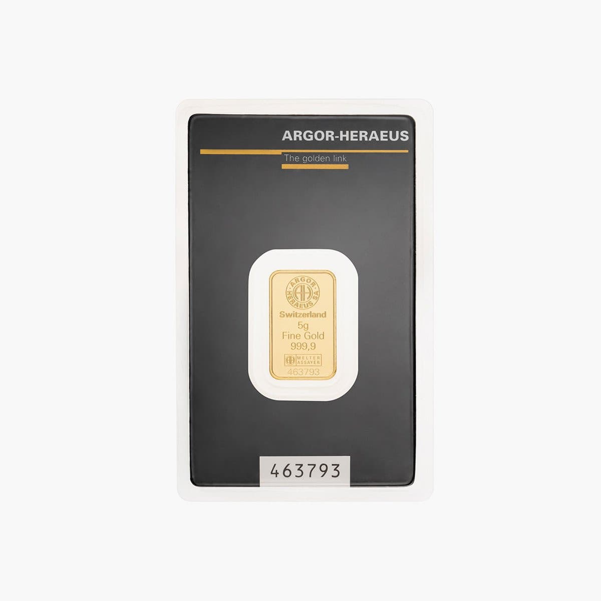 5 g Gold bar Argor-Heraeus, Switzerland