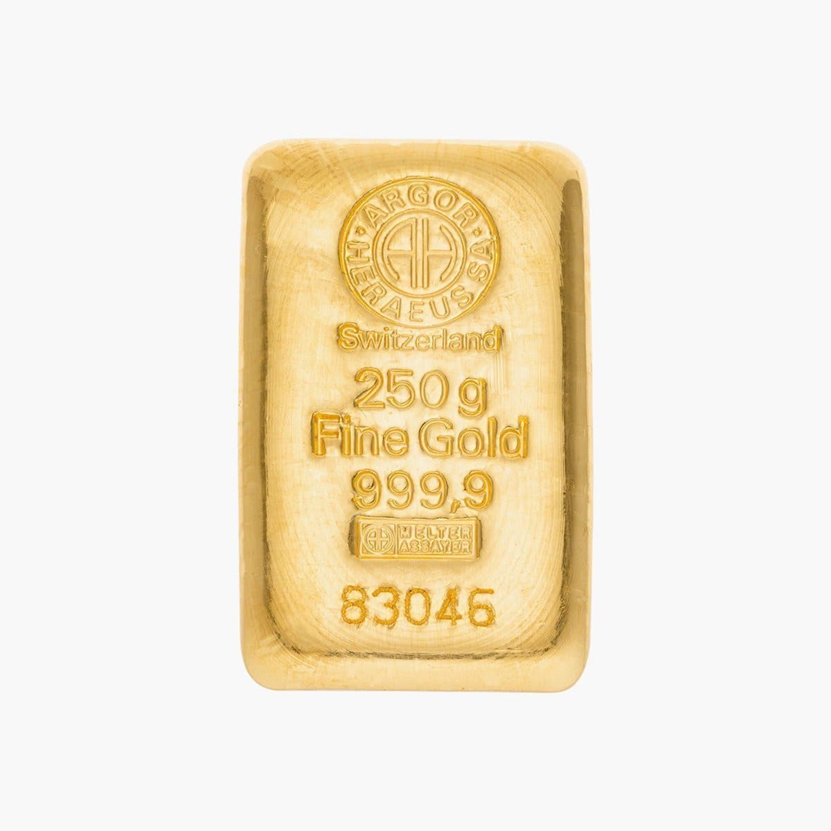 250 g Gold bar Argor-Heraeus, Switzerland
