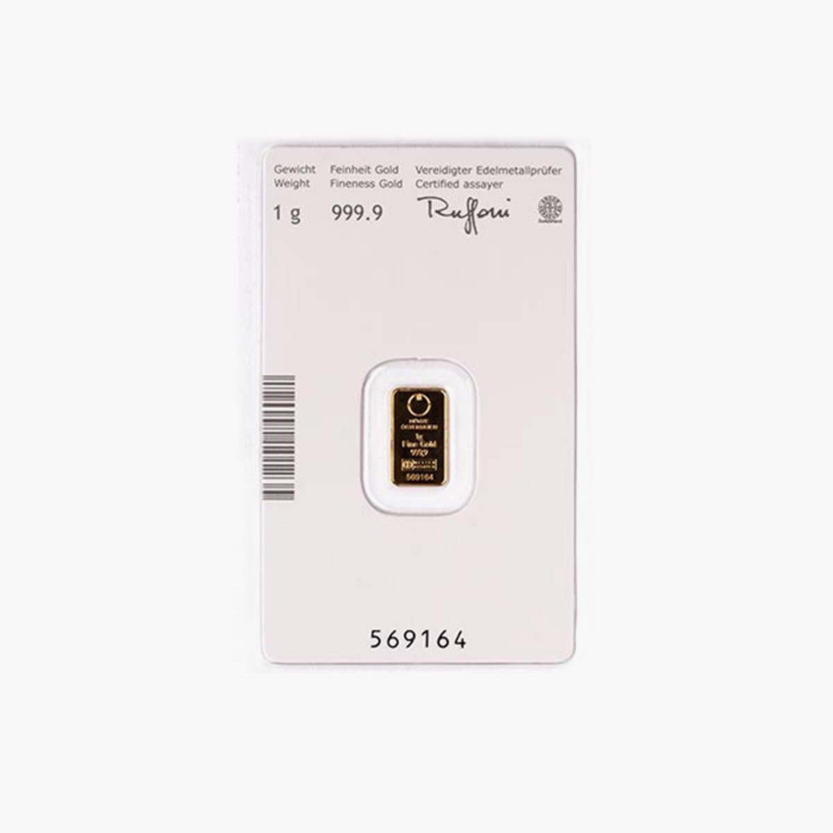 1 g Gold bar Austrian Mint, Austria